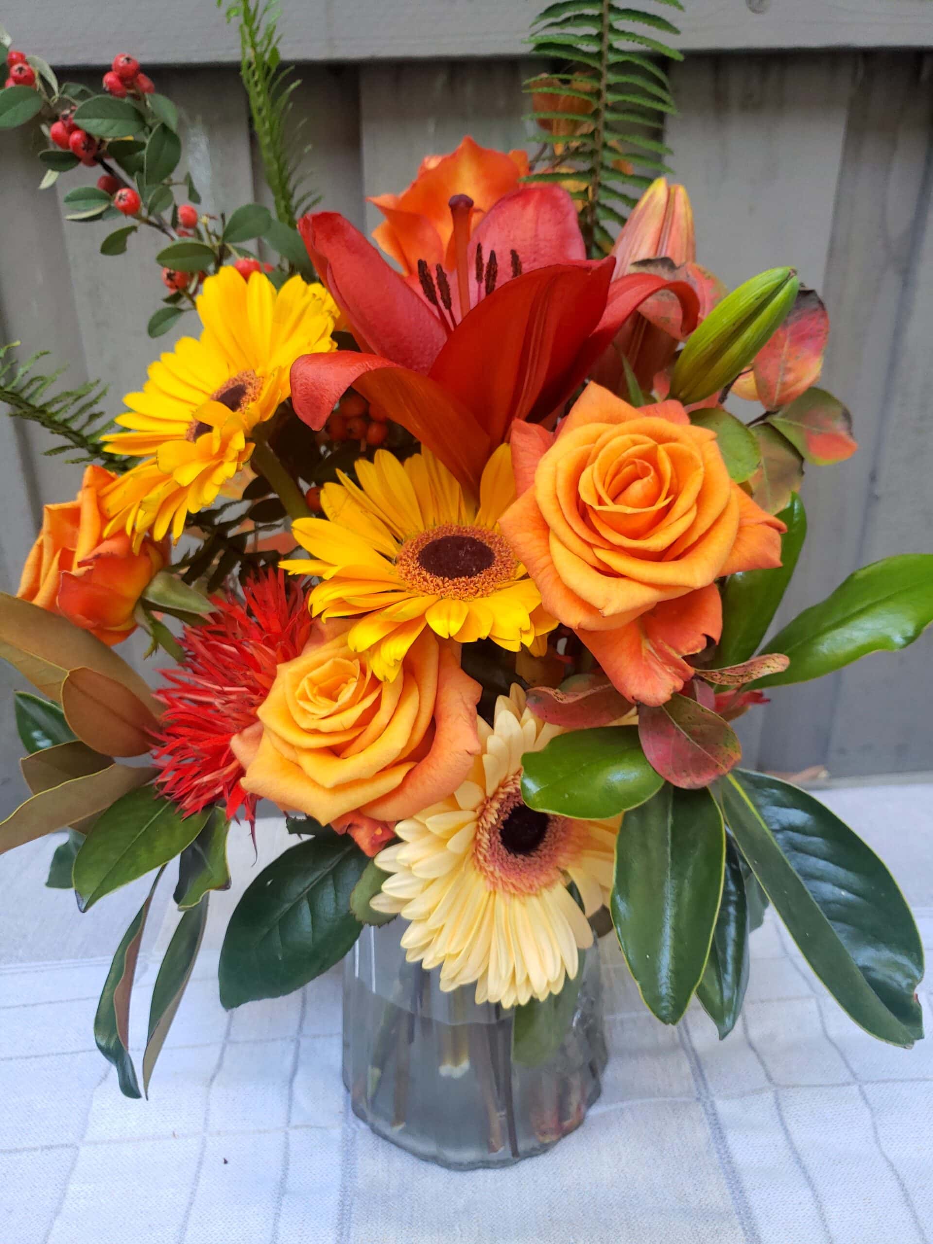 Fall flower arrangement