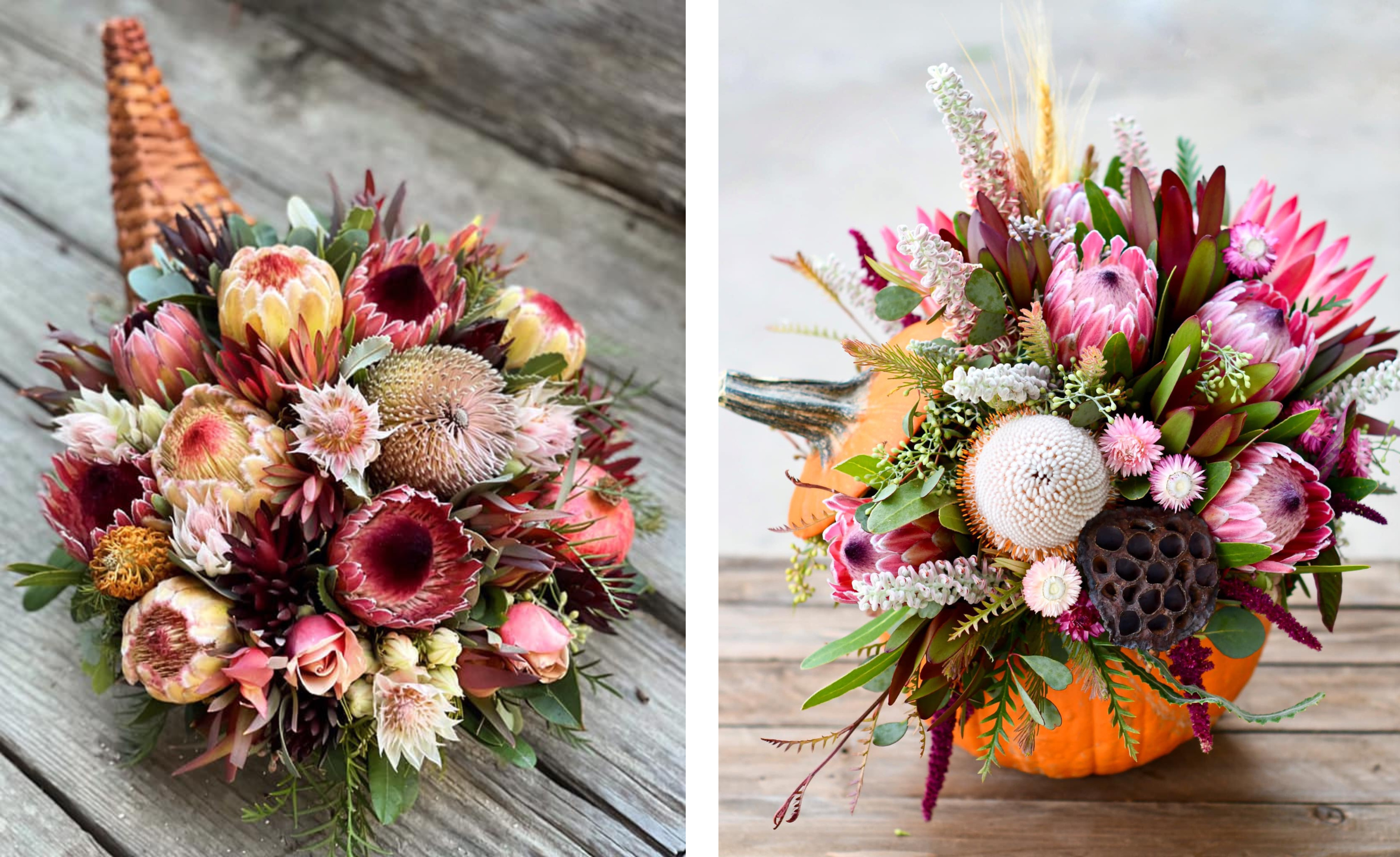 two desert floral arrangements